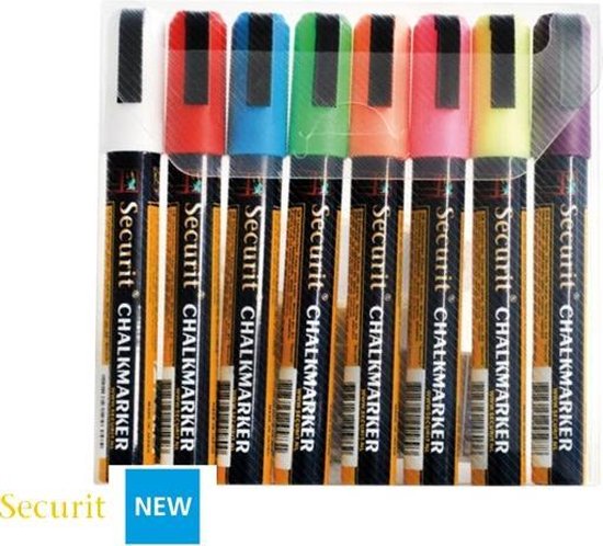 Securit Krijtmarker Medium, Etui Van 8 Stuks In Geassorteerde Kleuren
