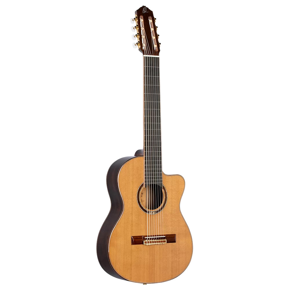 Ortega RCE159-8 Performer Series 8-string Guitar Natural 8-snarige E/A klassieke gitaar met gigbag