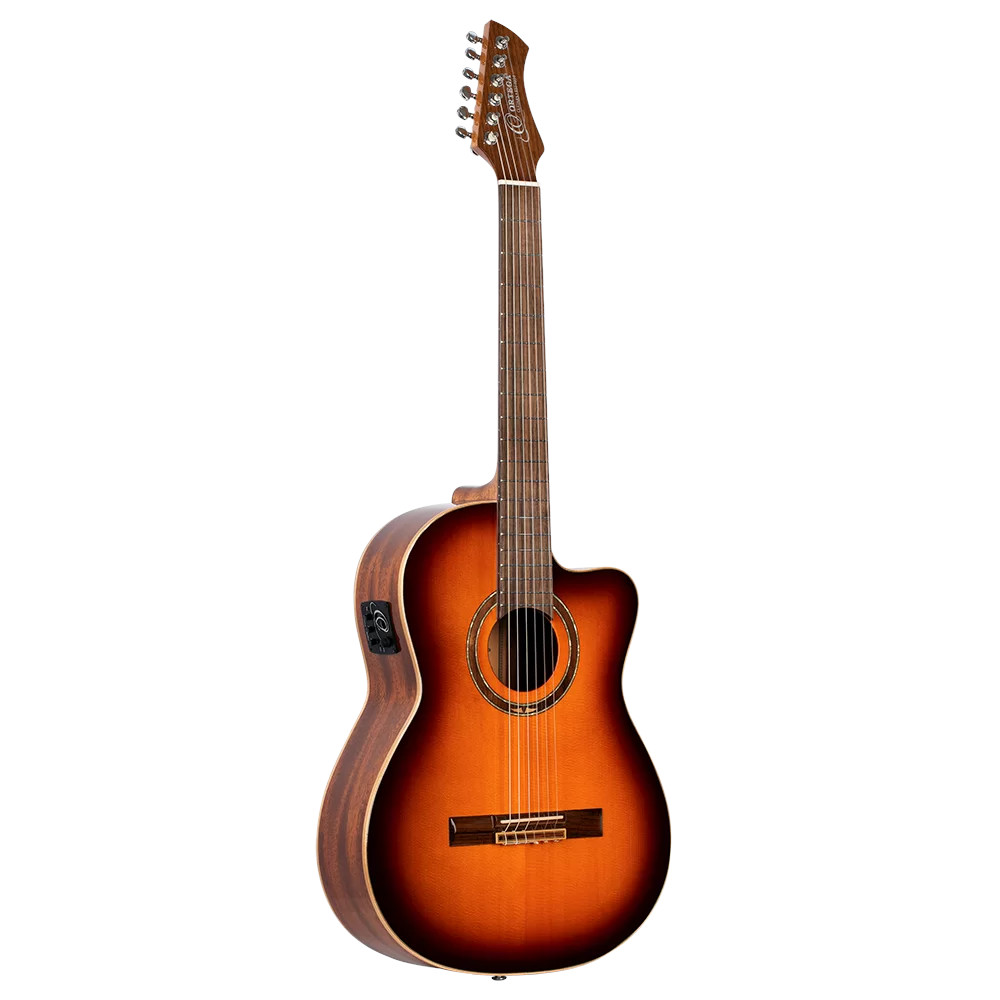 Ortega RCE238SN-FT Performer Series Full-Size Guitar Natural elektrisch-akoestische klassieke gitaar met gigbag