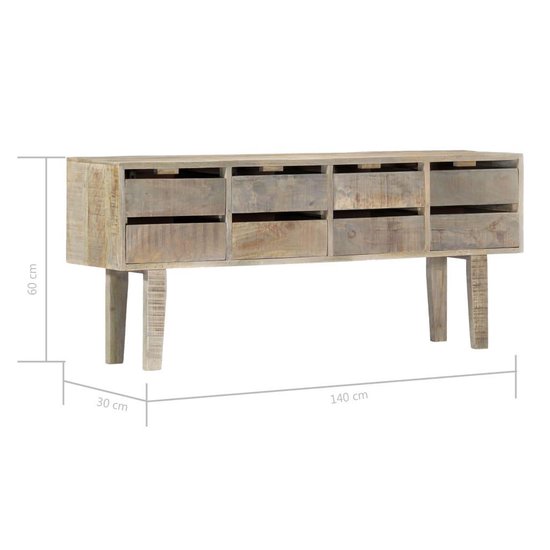 Vidaxl Dressoir 140x30x60 Cm Massief Mangohout - Bruin