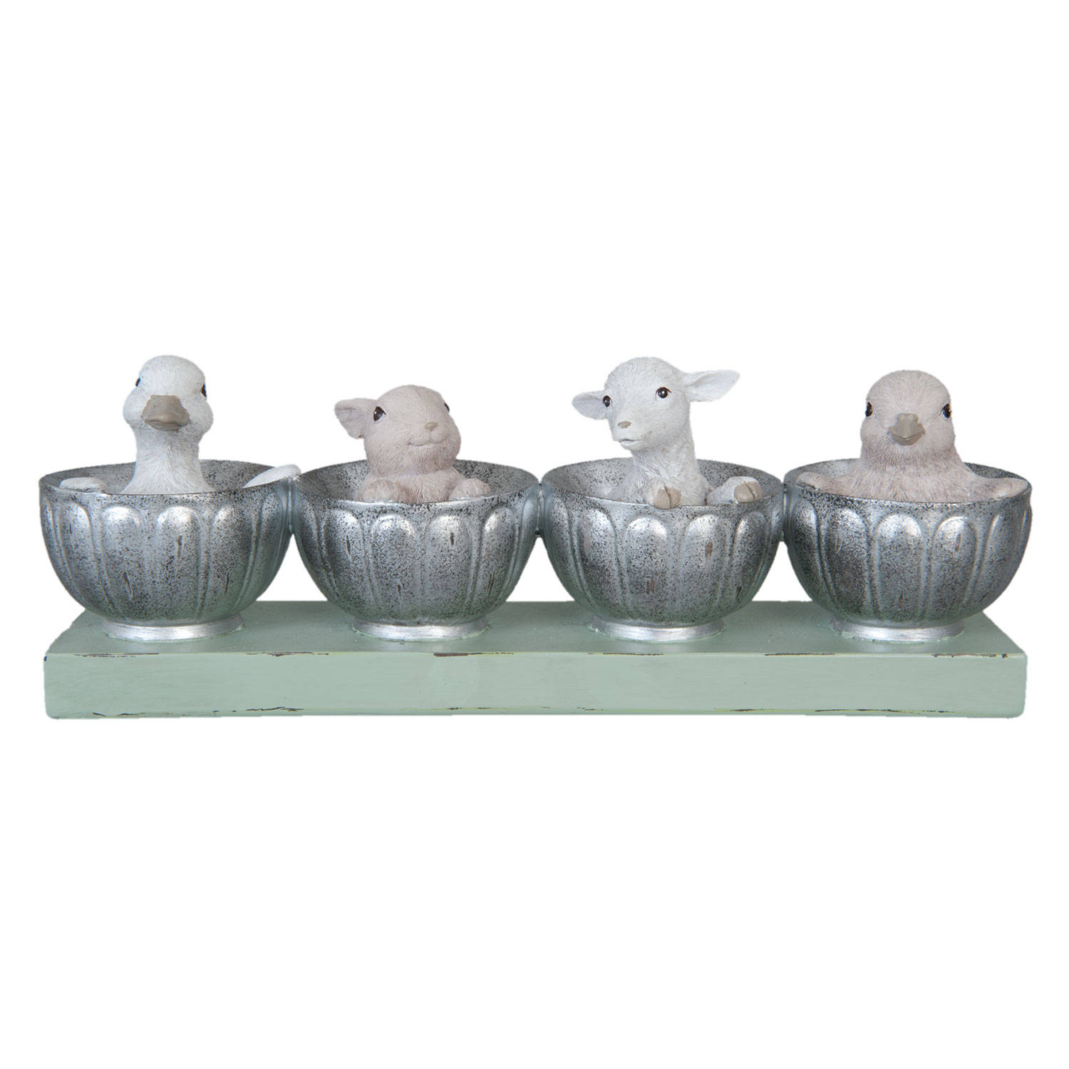 Clayre & Eef Decoratie Pasen 26x6x9 Cm - Groen