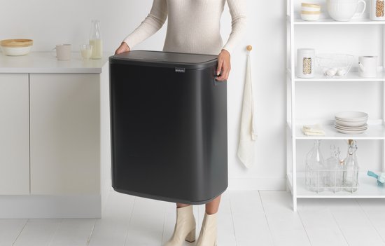 Brabantia Bo Touch Bin 60 Liter Matt Black - Zwart
