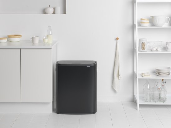 Brabantia Bo Touch Bin 60 Liter Matt Black - Zwart