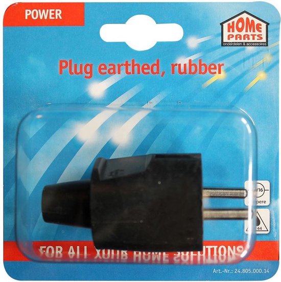 Scanpart Stekker Rubber Randaarde - Zwart