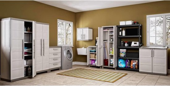 Keter Opbergkast Met Schappen Excellence Xl 182 Cm Zwart En - Beige