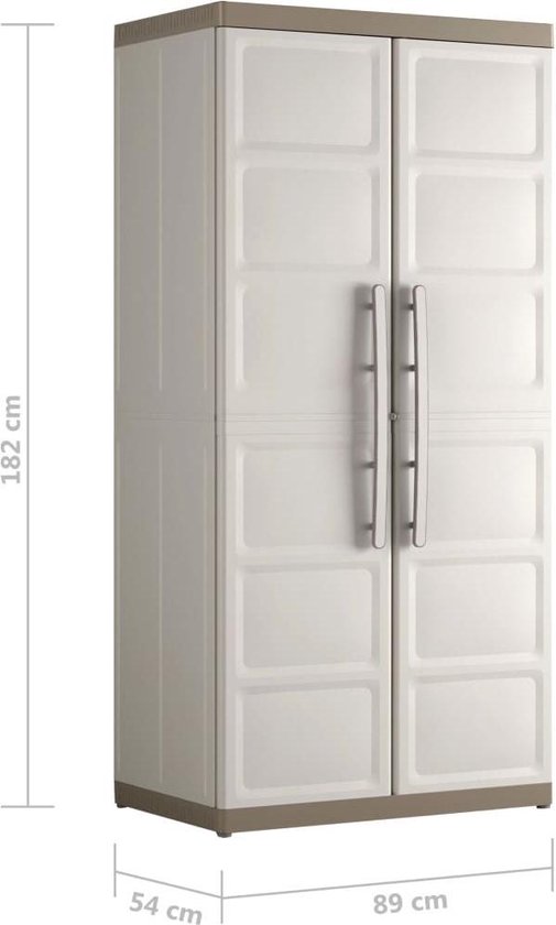 Keter Opbergkast Met Schappen Excellence Xl 182 Cm Zwart En - Beige