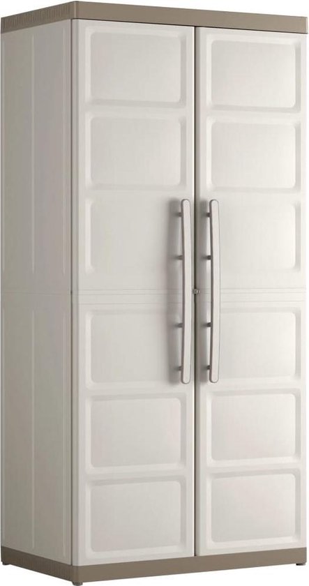Keter Opbergkast Met Schappen Excellence Xl 182 Cm Zwart En - Beige