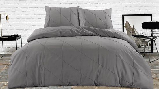 Papillon Canberra Dekbedovertrek - Lits-jumeaux (240x200/220 Cm + 2 Slopen) - Percal Katoen - - Grijs