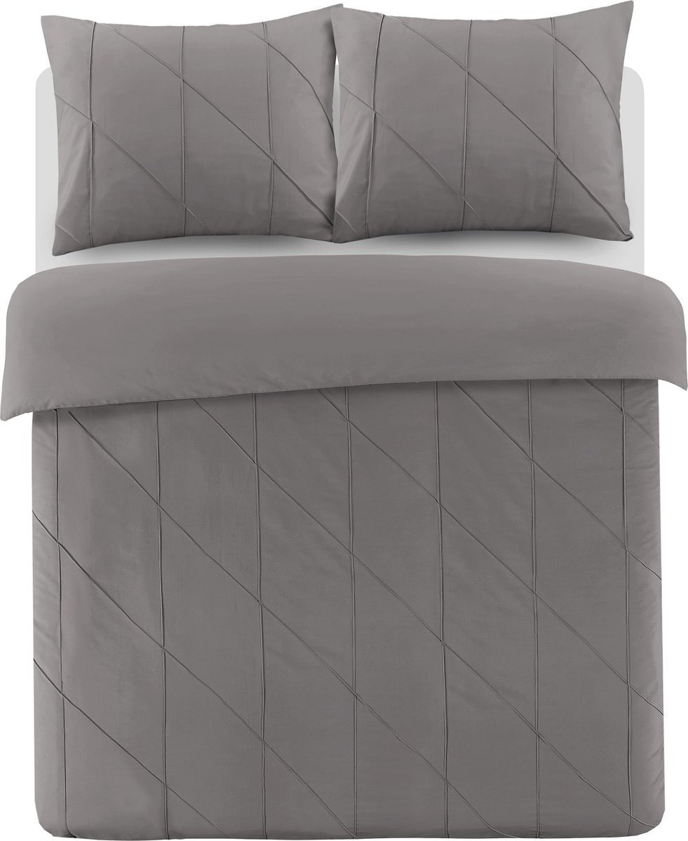 Papillon Canberra Dekbedovertrek - Lits-jumeaux (240x200/220 Cm + 2 Slopen) - Percal Katoen - - Grijs