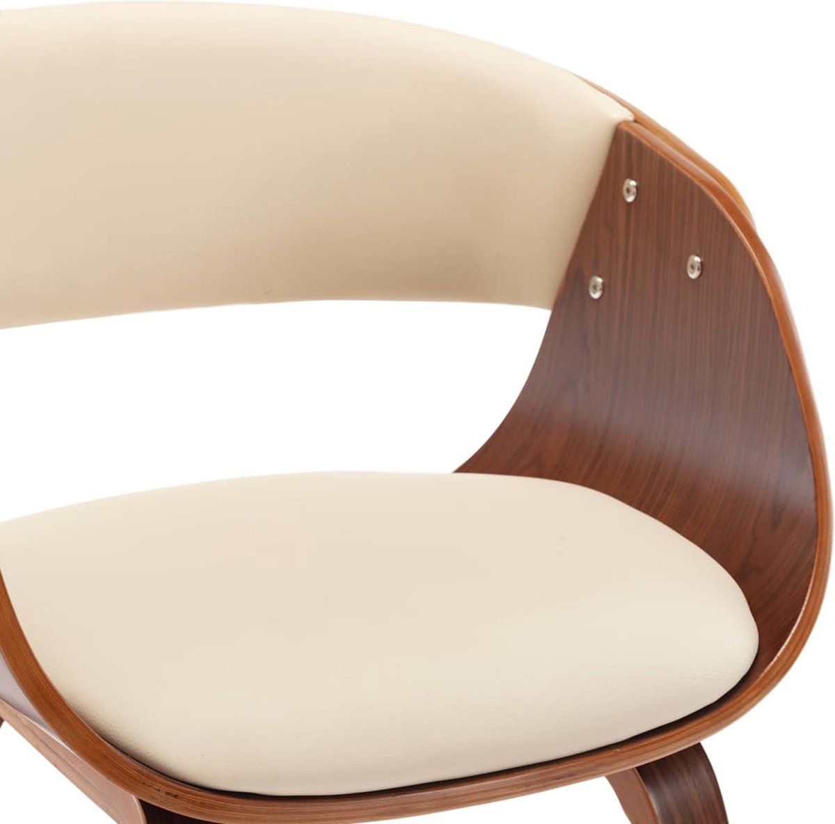 Vidaxl Eetkamerstoelen 2 St Gebogen Hout En Kunstleer Crème