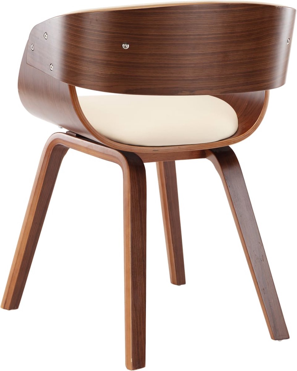 Vidaxl Eetkamerstoelen 2 St Gebogen Hout En Kunstleer Crème