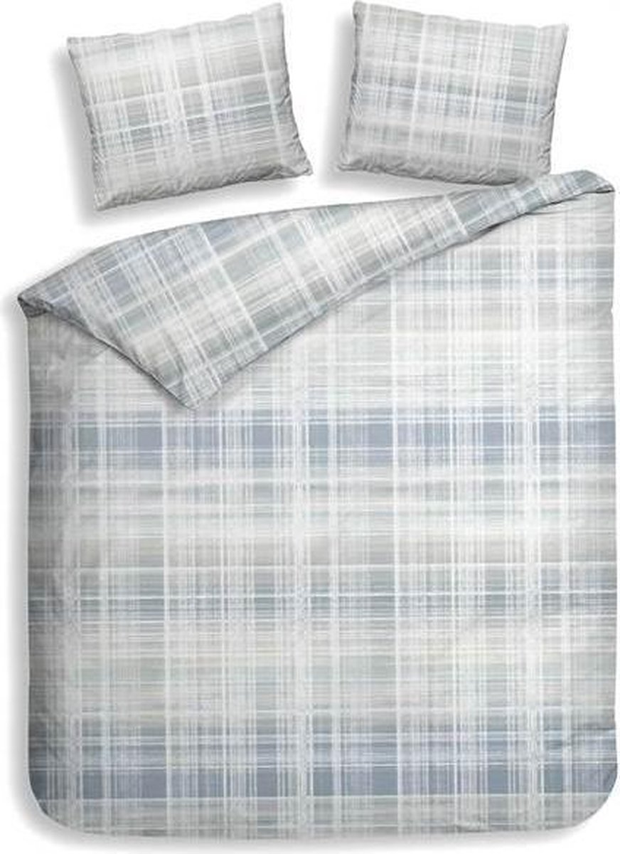 Heckett & Lane Flanel Dekbedovertrek Izzy - Illusion - Lits-jumeaux 240x200/220 Cm - Blauw