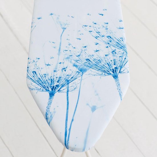 Brabantia Strijkplank C Met Solide Stoomunithouder - 124x45 Cm - Cotton Flower - Blauw