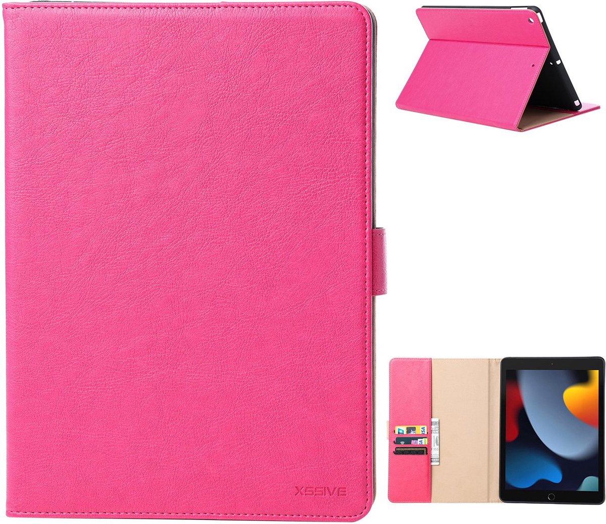 Premium Leren Boekmodel hoes iPad 9 - iPad 8 - iPad 7 - Roze