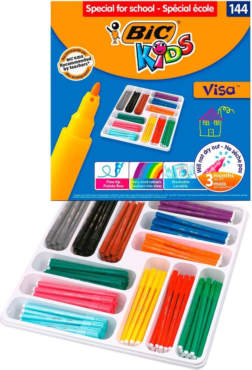 Bic Kids Viltstift Visa 144 Stiften (Classpack)