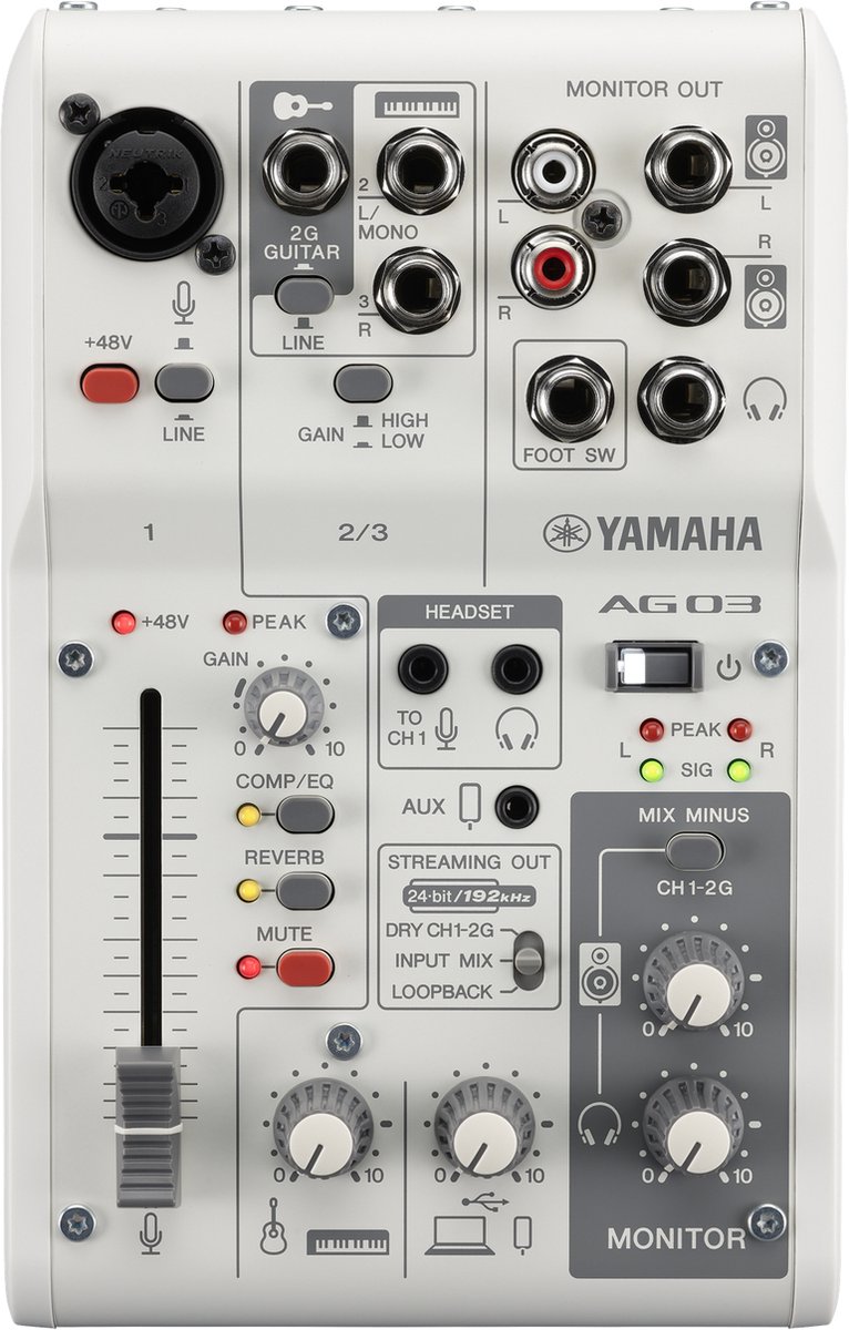 Yamaha AG03MK2W live streaming mixer