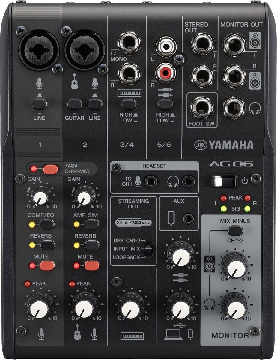 Yamaha AG06MK2B live streaming mixer