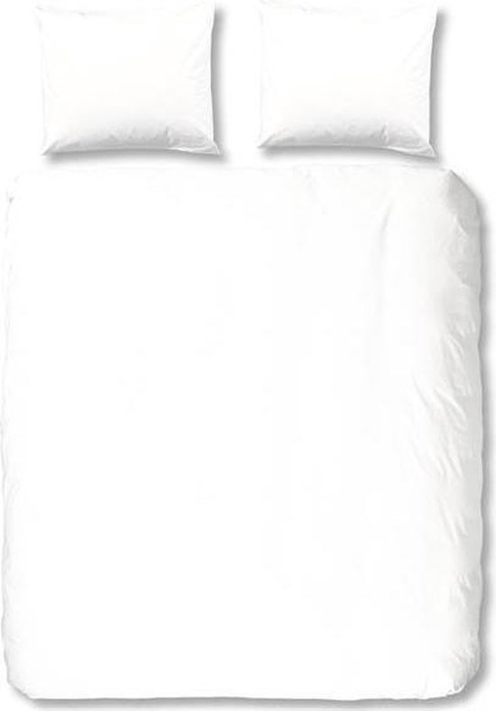 Hip Uni Satin Dekbedovertrek - 1-persoons (140x200/220 Cm + 1 Sloop) - Katoen Satijn - White - Wit