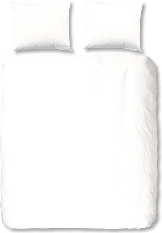 Hip Uni Satin Dekbedovertrek - Lits-jumeaux (240x200/220 Cm + 2 Slopen) - Katoen Satijn - White - Wit