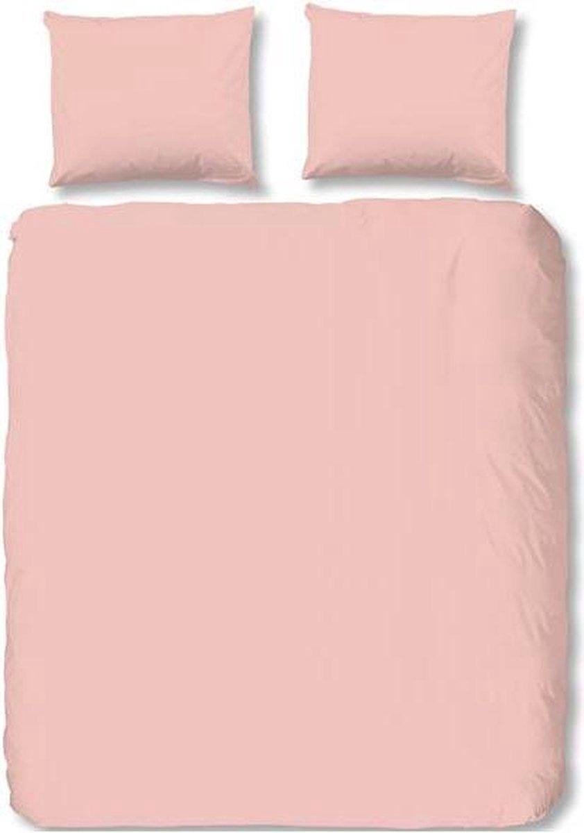 Hip Uni Satin Dekbedovertrek - 1-persoons (140x200/220 Cm + 1 Sloop) - Katoen Satijn - Light Pink - Roze