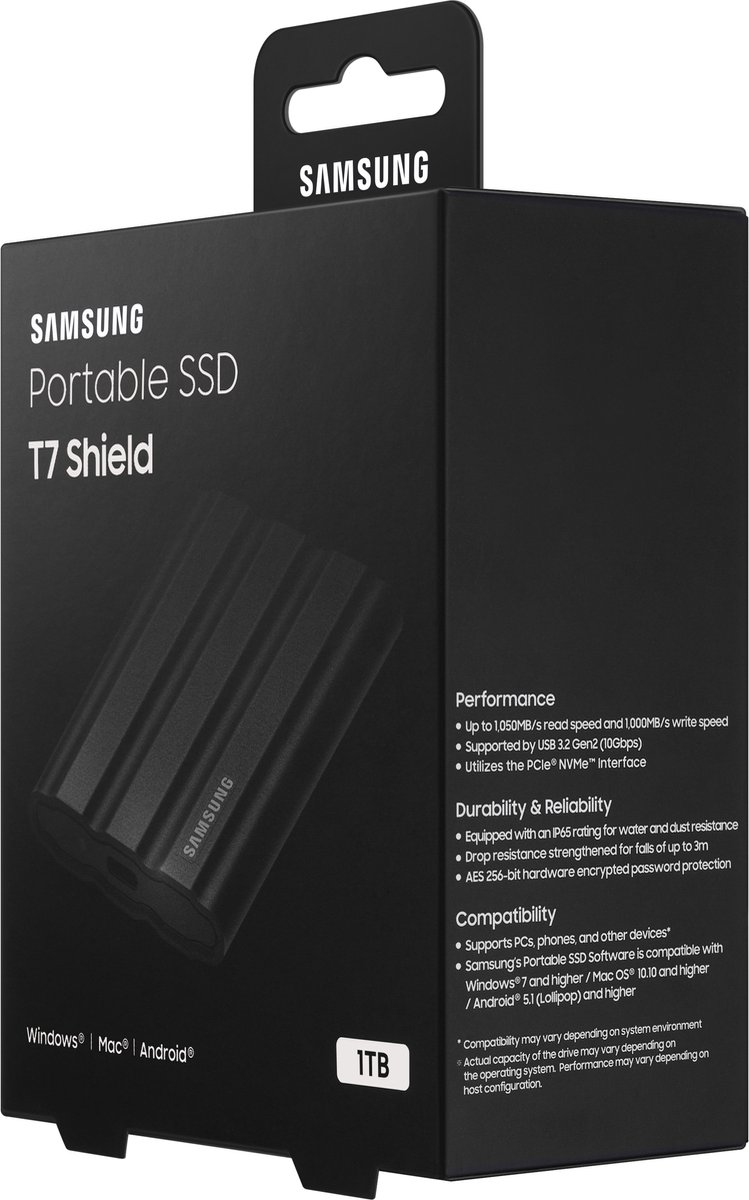 Samsung T7 Shield 1TB - Zwart