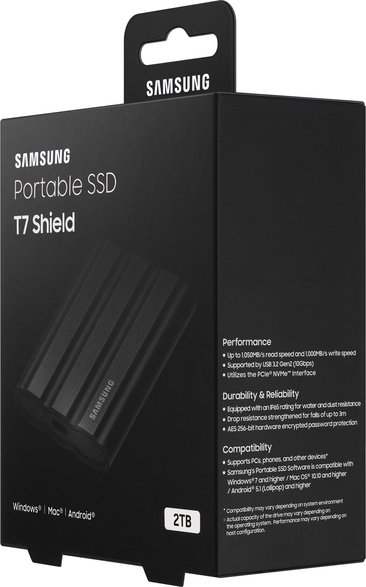 Samsung T7 Shield 2TB - Zwart