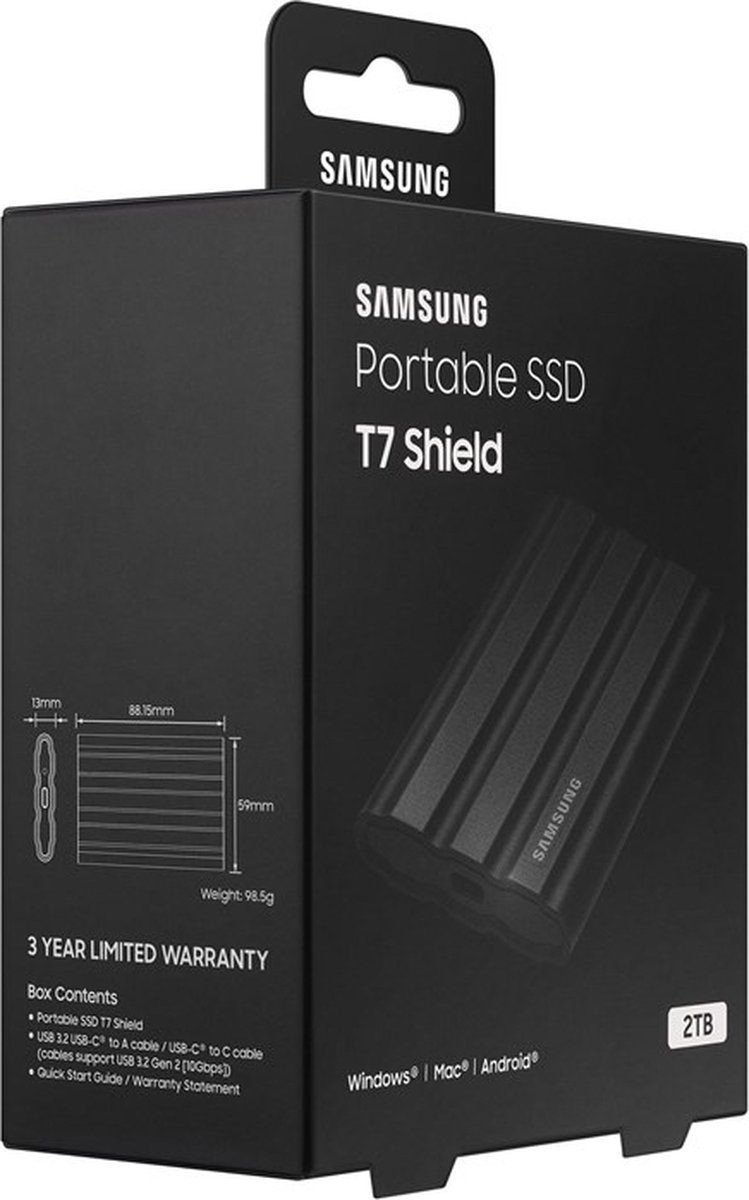 Samsung T7 Shield 2TB - Zwart