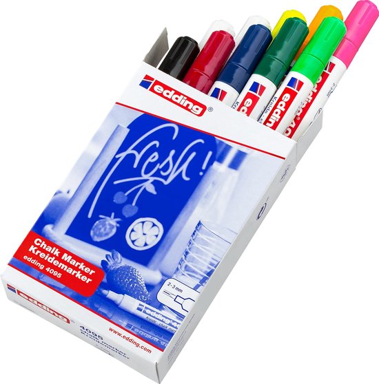 Edding 4095 Krijtmarkers 2-3 Mm. Set Van 10 Stuks Assorti