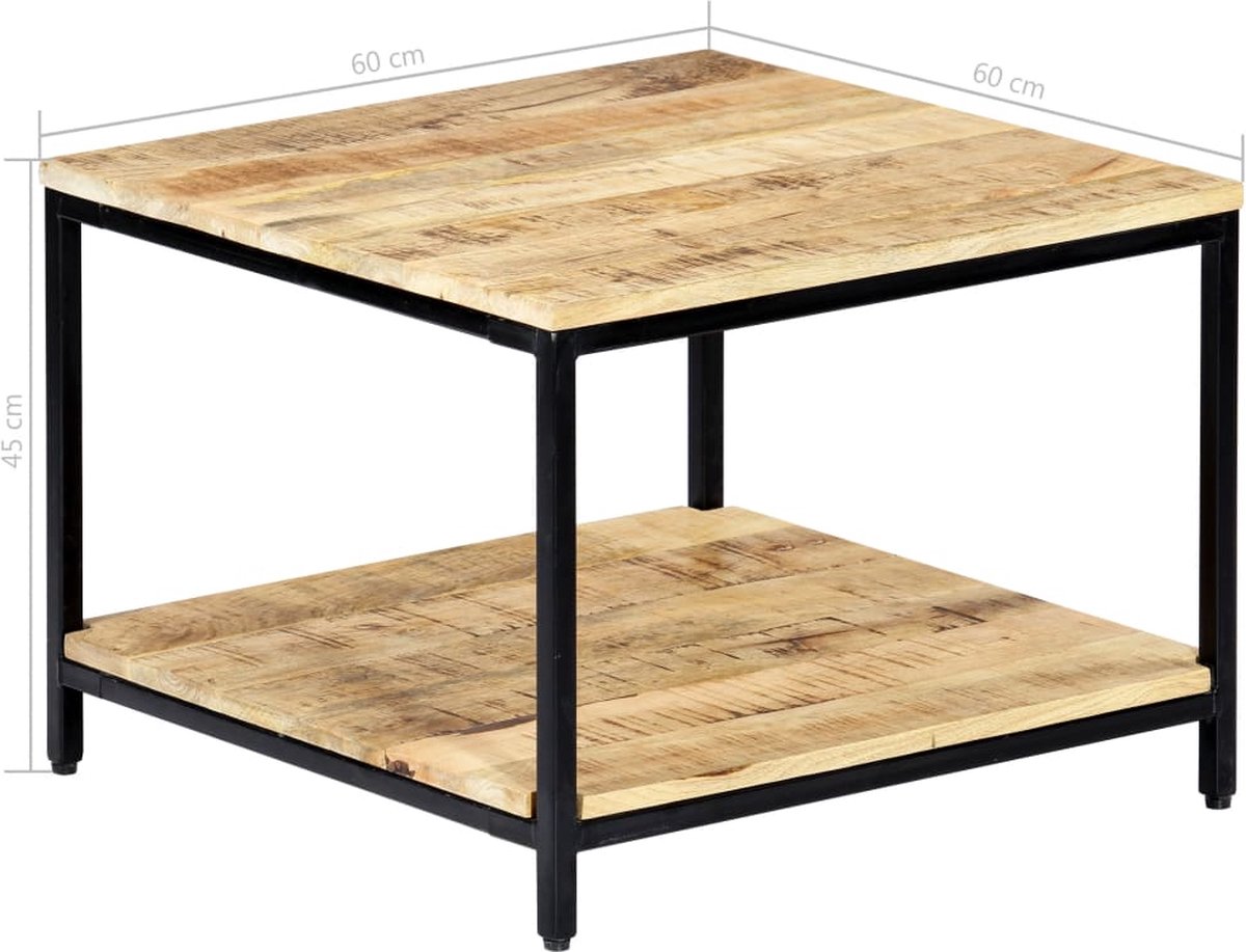 Vidaxl Salontafel 60x60x45 Cm Massief Mangohout - Bruin