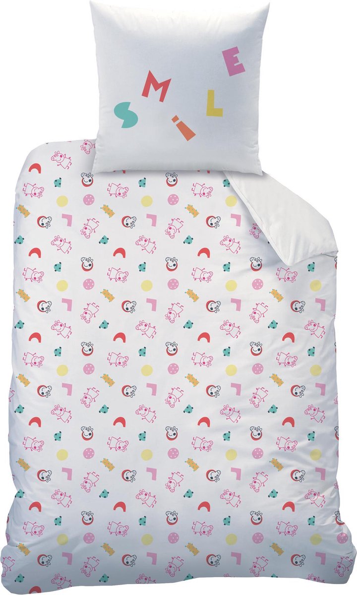Peppa Pig Memphis Dekbedovertrek - Eenpersoons - 140 X 200 Cm - Multi
