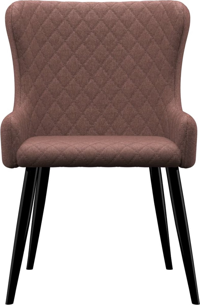 Vidaxl Eetkamerstoelen 2 St Stof - Bruin