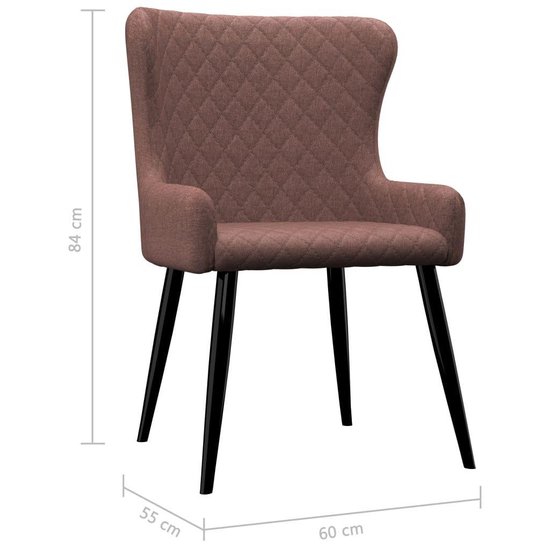 Vidaxl Eetkamerstoelen 2 St Stof - Bruin