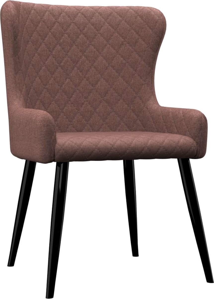 Vidaxl Eetkamerstoelen 2 St Stof - Bruin