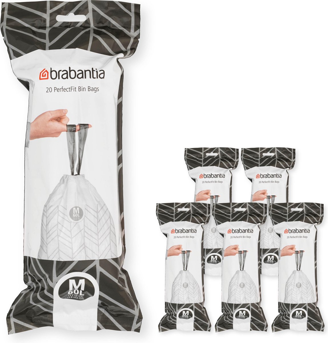 Brabantia Vuilniszakken Code M - 60 Liter (120 stuks)