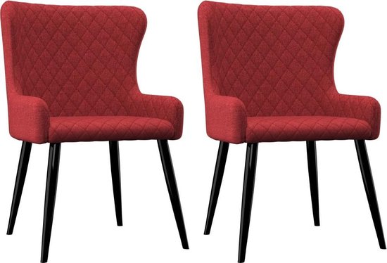 Vidaxl Eetkamerstoelen 2 St Stof Bordeaux - Rood