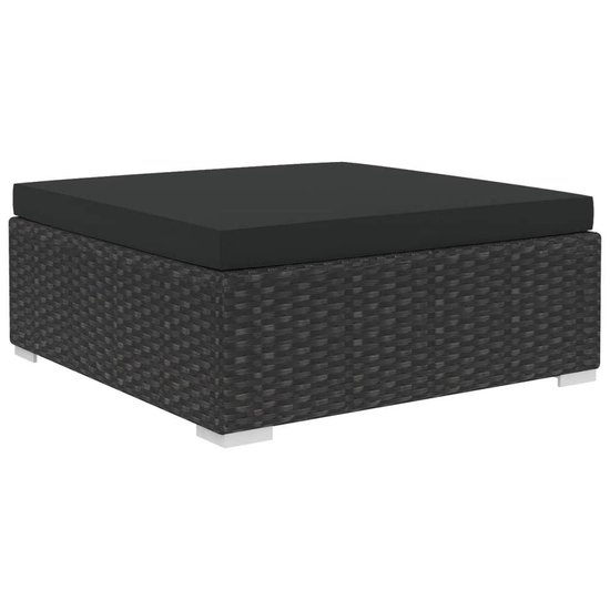 Vidaxl 8-delige Loungeset Met Kussens Poly Rattan - Zwart