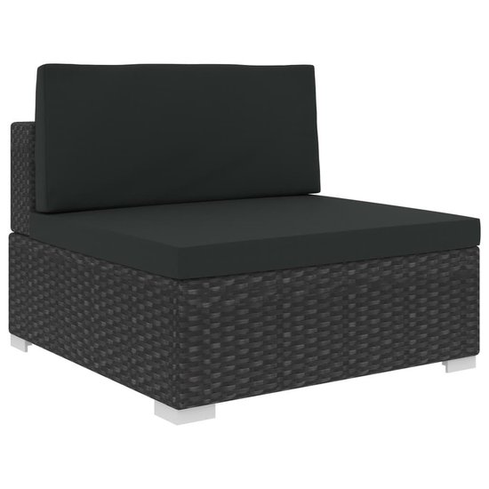 Vidaxl 8-delige Loungeset Met Kussens Poly Rattan - Zwart