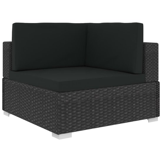 Vidaxl 8-delige Loungeset Met Kussens Poly Rattan - Zwart
