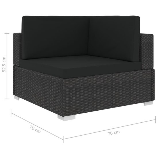 Vidaxl 8-delige Loungeset Met Kussens Poly Rattan - Zwart