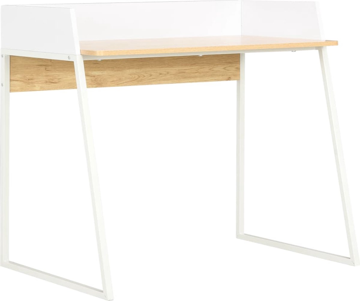 Vidaxl Bureau 90x60x88 Cm En Eikenkleurig - Wit