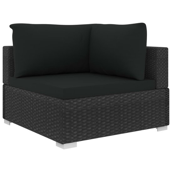 Vidaxl 9-delige Loungeset Met Kussens Poly Rattan - Zwart