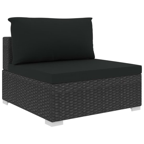 Vidaxl 9-delige Loungeset Met Kussens Poly Rattan - Zwart