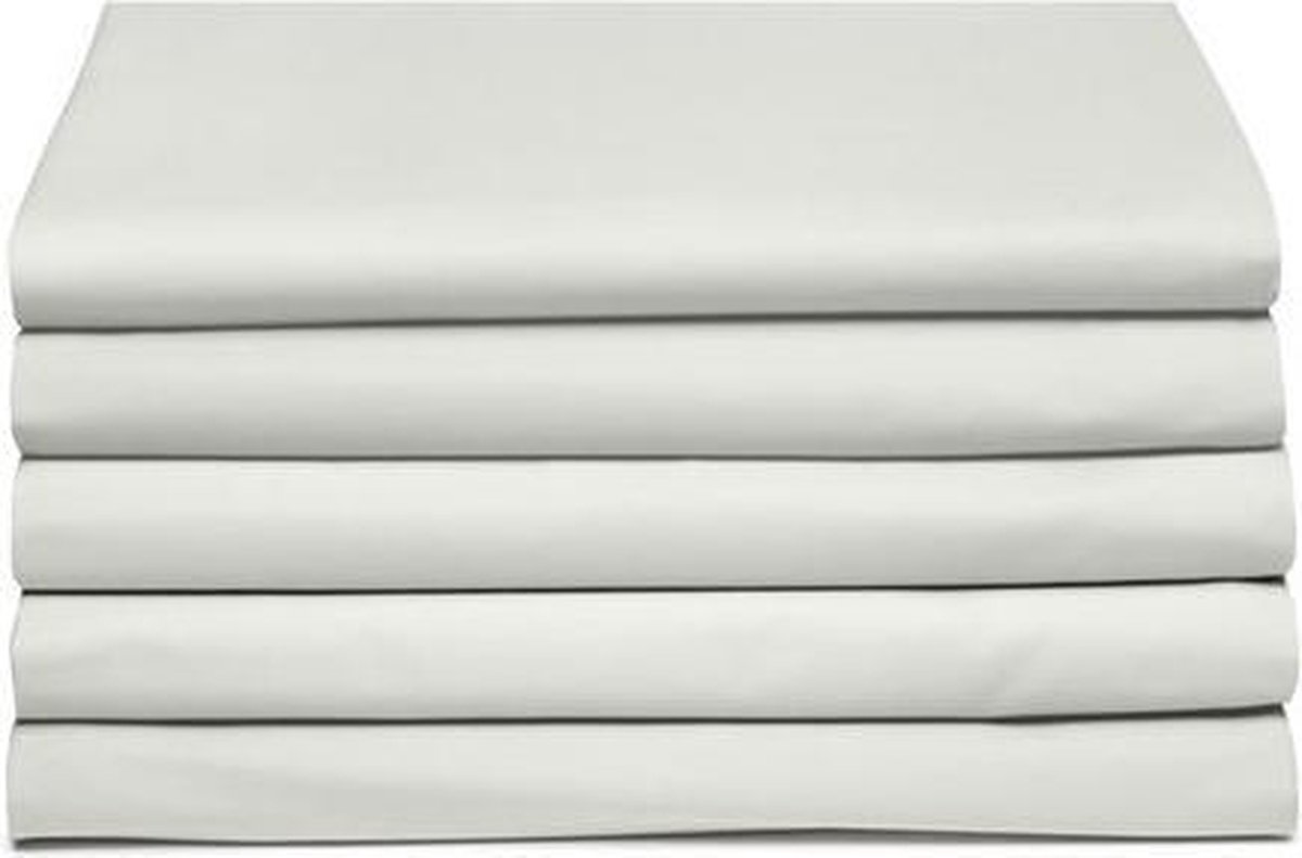 Cinderella Basic Percaline Katoen Laken - 100% Percaline Katoen - 1-persoons (160x260 Cm) - Off-white - Grijs