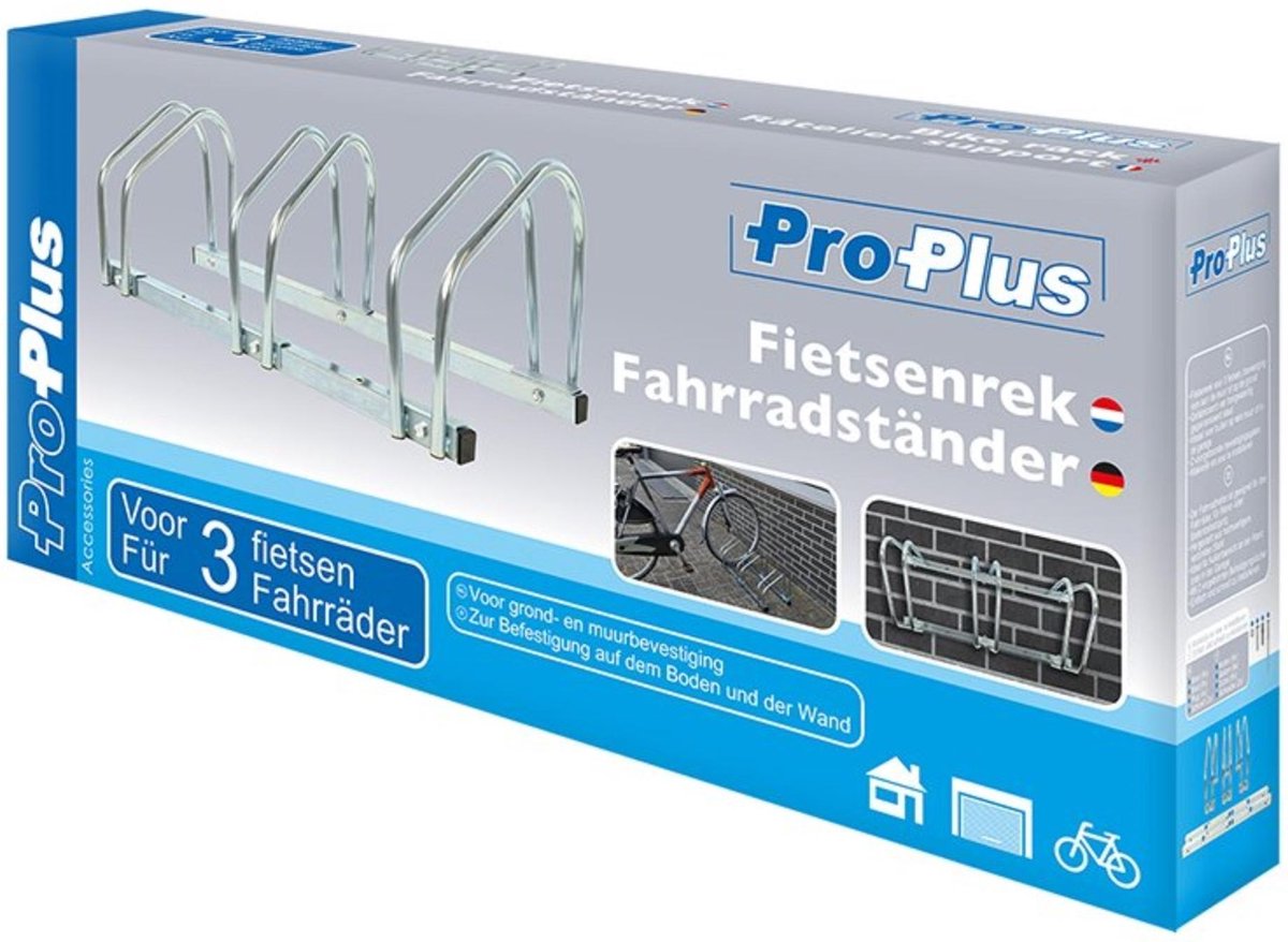 PROPLUS Fietsenrek Voor Drie Fietsen - Silver