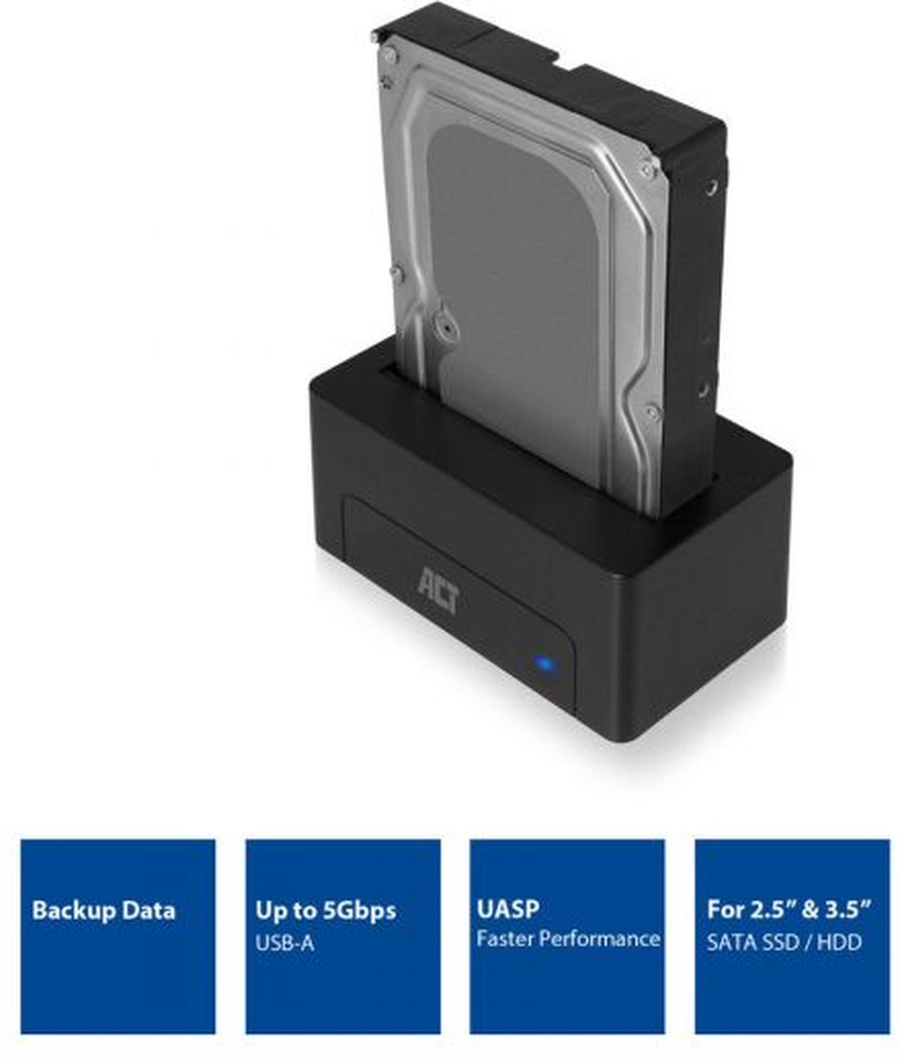 ACT 2.5"/3.5" SATA harde schijf docking station USB 3.2 Gen1