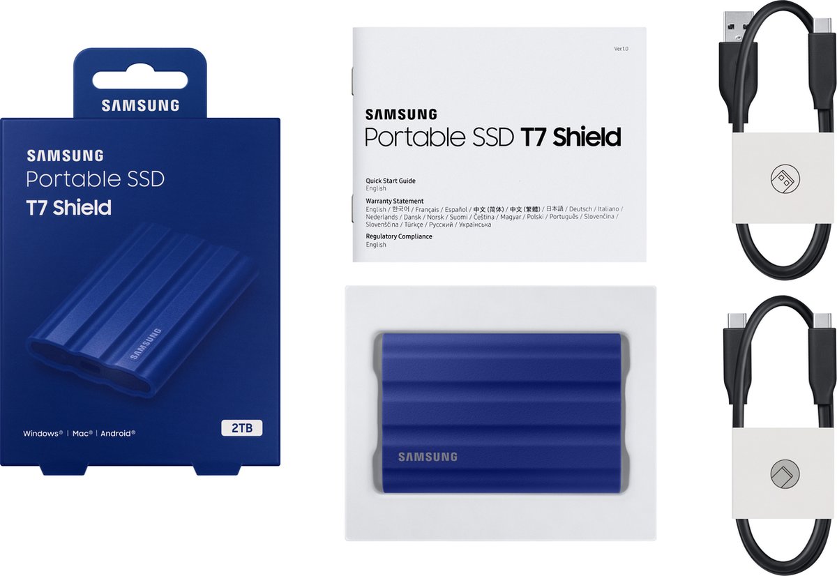 Samsung T7 Shield 2TB - Blauw