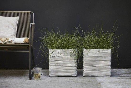 Capi Europe Pot Vierkant Rib Nl 30x30x30 Antraciet - Zwart