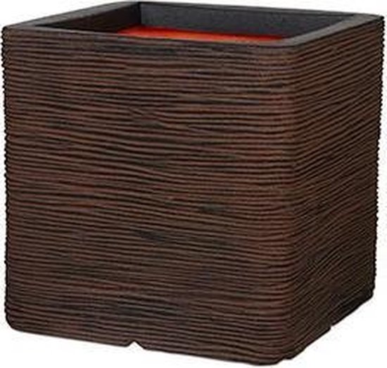 Capi Europe Pot Vierkant Rib Nl 30x30x30 Antraciet - Zwart