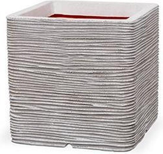 Capi Europe Pot Vierkant Rib Nl 30x30x30 Antraciet - Zwart