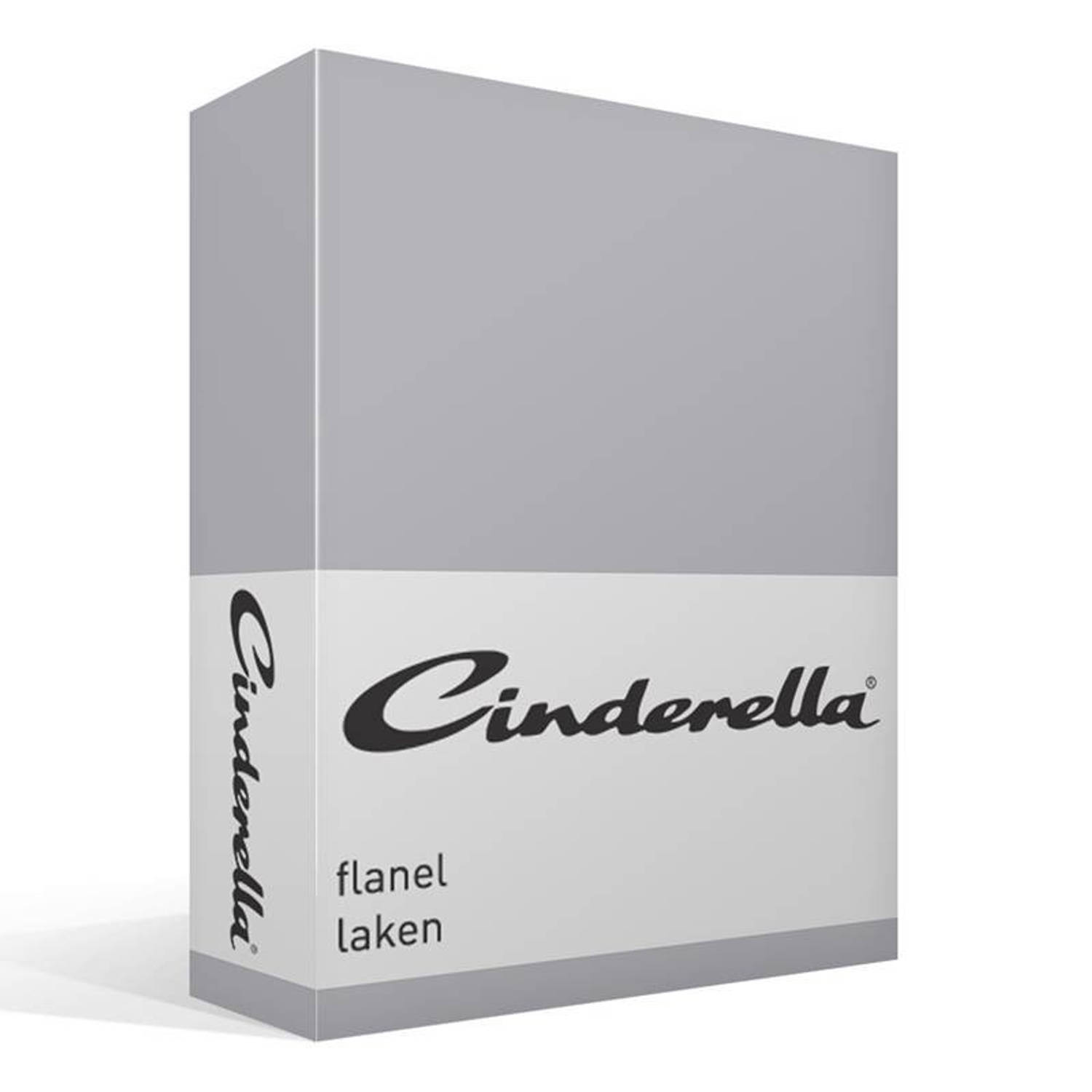 Cinderella Flanel Laken - 100% Geruwde Flanel-katoen - 2-persoons (200x270 Cm) - Grijs